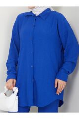 Kadın Pantolonlu Tesettür Takım Mavi - 2XL