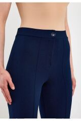 Kadın Likralı Geniş Paça Pantolon Lacivert - S