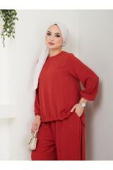 Kadın Şalvar Tesettür Takım Kırmızı - S