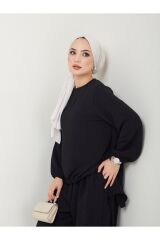 Kadın Şalvar Tesettür Takım Siyah - XL