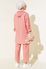 Kadın Metal Düğmeli Kapüşonlu Tesettür İkili Takım SOMON - L