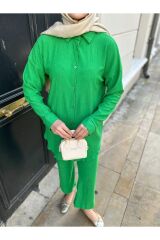 Kadın Pantolonlu Bürümcük Takım Yeşil - 2XL