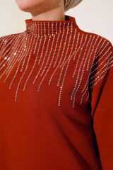 Kadın Önü Taşlı İkili Takım Kiremit - L