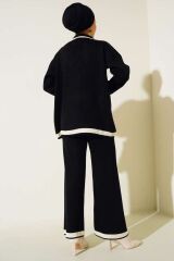Kadın Önü Düğmeli Triko İkili Takım
