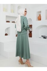 Taş Işlemeli Etekli Takım Mint Yeşili - XL
