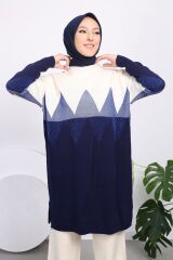 Kadın Zigzag Desenli Triko Takım Bej - Tek Ebat