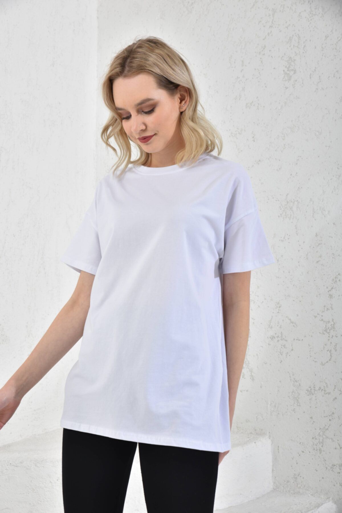 Beyaz Oversize Basic T-shirt