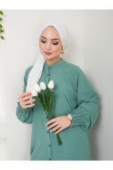 Kadın Ayrobin Nervürlü Maxi Boy Tunik Yeşil - L/XL