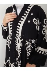 Kadın Etnik Desenli Elbise Siyah - L/XL