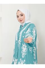 Kadın Etnik Desenli Elbise Yeşil - S/M
