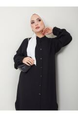 Kadın Ayrobin Nervürlü Maxi Boy Tunik Siyah - L/XL