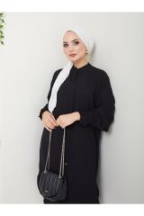 Kadın Ayrobin Nervürlü Maxi Boy Tunik Siyah - L/XL