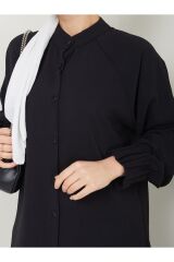 Kadın Ayrobin Nervürlü Maxi Boy Tunik Siyah - L/XL