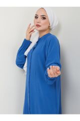 Kadın Ayrobin Nervürlü Maxi Boy Tunik Mavi - L/XL