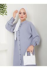 Kadın Ayrobin Nervürlü Maxi Boy Tunik Gri - L/XL