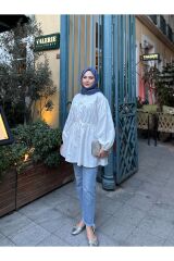 Kadın Balon Kol Gömlek Beyaz - Standart