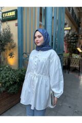 Kadın Balon Kol Gömlek Beyaz - Standart