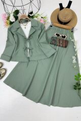 MERVE ETEK CEKET İKİLİ TAKIM Yeşil - 2XL