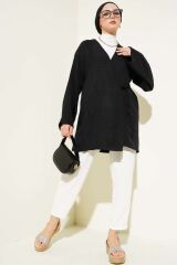 Kadın Yandan İp Bağlamalı Kimono Siyah - S/M