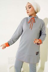 Kadın Barkod Armalı İkili Takım Gri - S