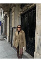 Kadın Kemer Detaylı Astarlı Blazer Ceket