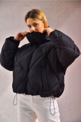 Kadın Siyah Oversize Şişme Mont Siyah - M