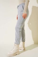 Kadın Lastikli Paça Eşofman Altı Gri - M
