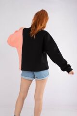 Siyah Barkod Nakışlı Sweatshirt Siyah - L