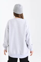 Kadın Montana Baskılı 3iplik Sweatshırt Gri - L