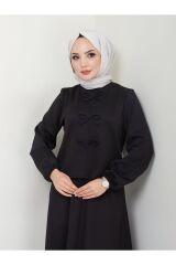 Kadın Fiyonk Detaylı Etekli Takım Siyah - 2XL